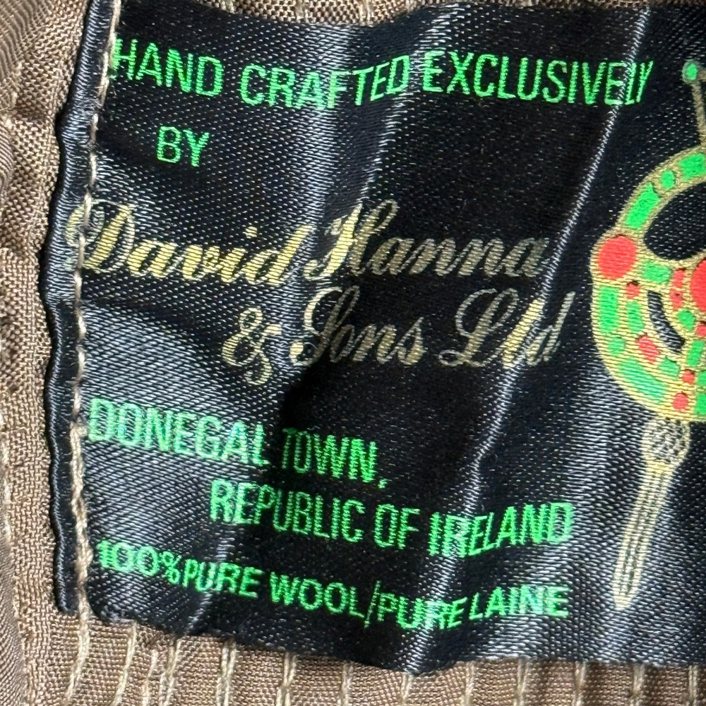 David Hanna & Sons W Bill Ltd Wool Tweed Bucket Hat Brown Multi Made in Ireland - Picture 10 of 11